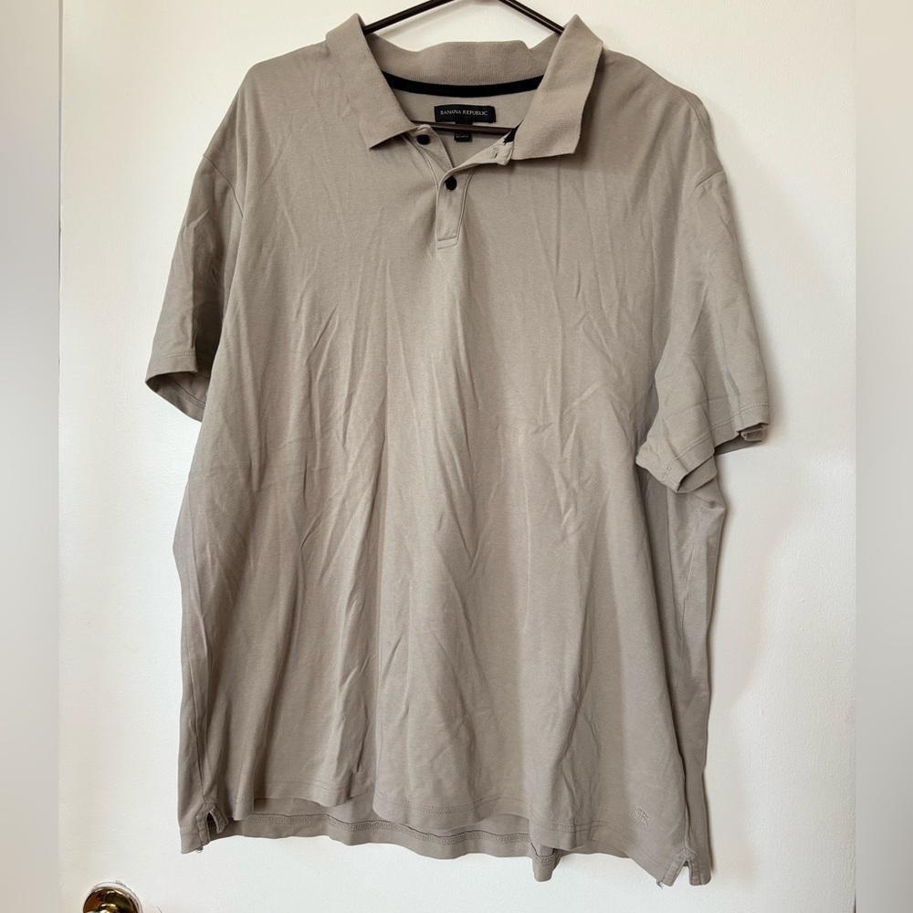🎉4/30$🎉 Banana Republic Beige Classic Polo Shirt – XXL 🏌️‍♂️